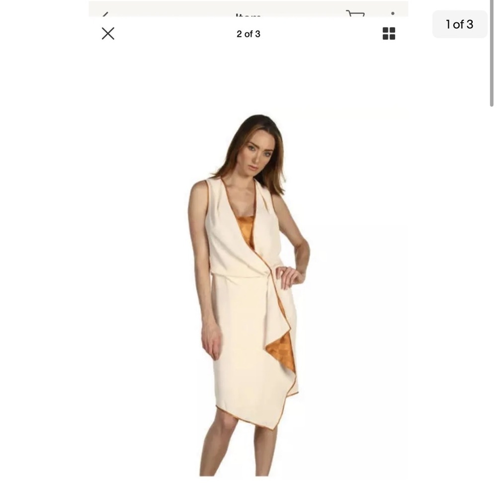 Rachel Roy Cascade Crepe Dress -Iced Peach SZ 2  NWT $468